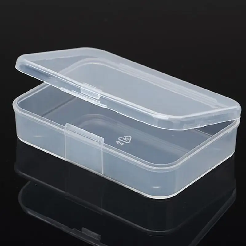 Storage Boxes Rectangle Transparent Plastic Jewelry Case Container Packaging Box for Earrings Rings Beads Collecting Small Items