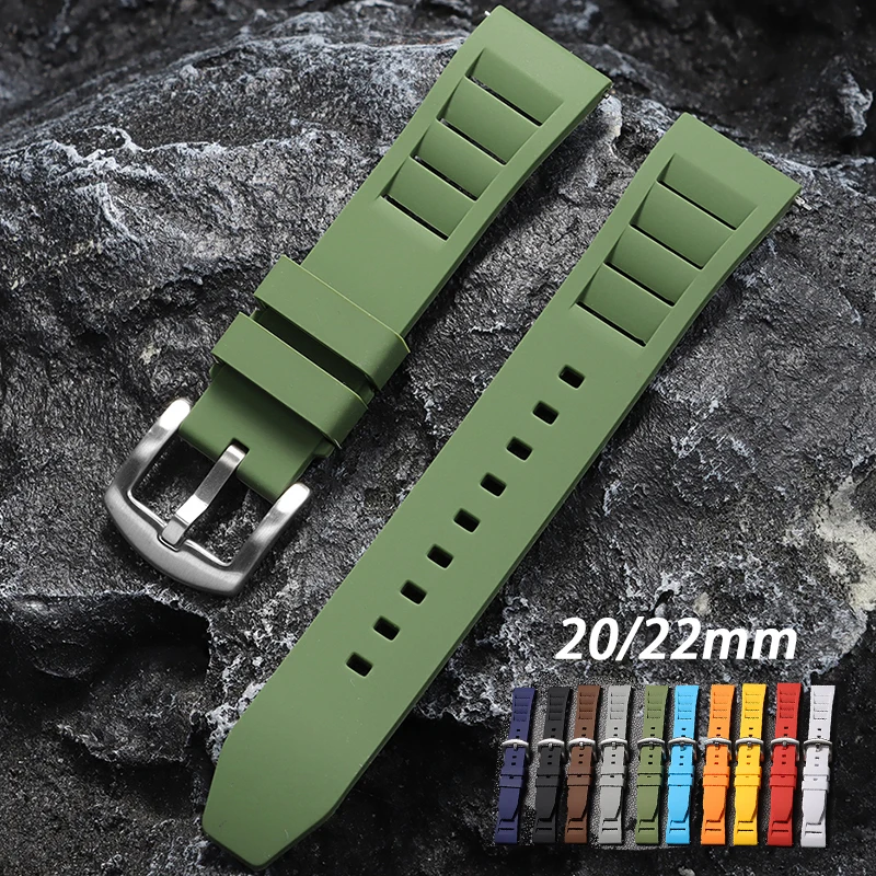 20mm 22mm Silicone Watch Band for Huawei Watch GT5/4/3 for Seiko Strap Soft Rubber Waterproof Bracelet Quick Release Wristband