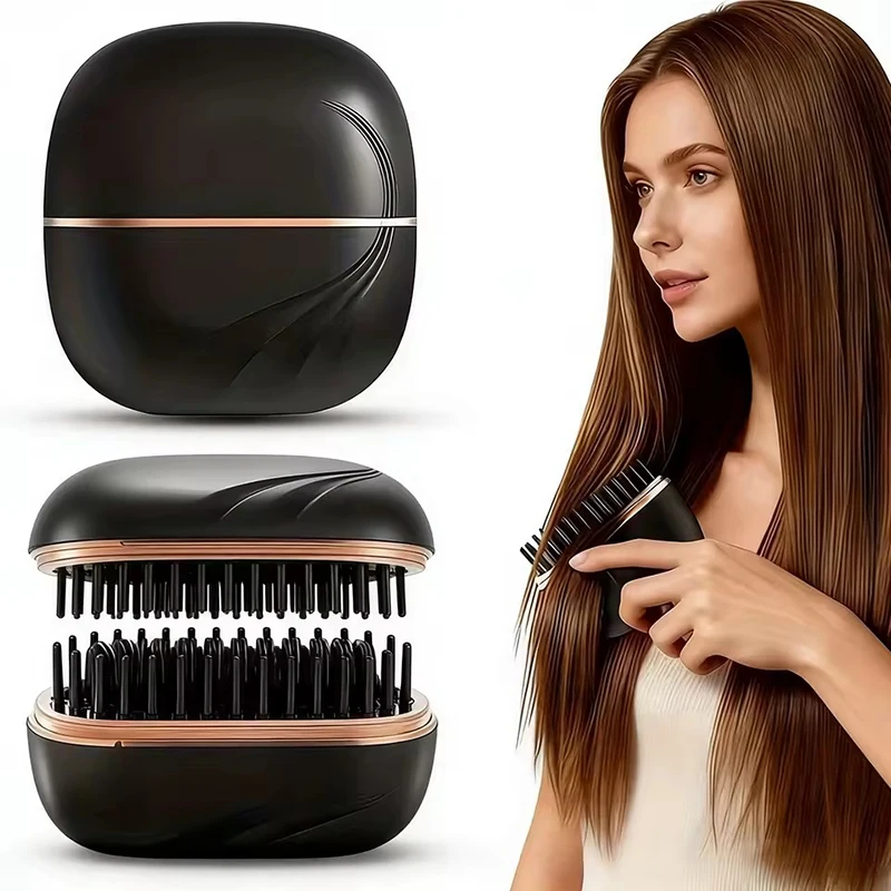 Mini Wireless Charging Hair Straightener Comb Portable Multifunctional Hair Care Styling Tool for Gentle Hair Straightening