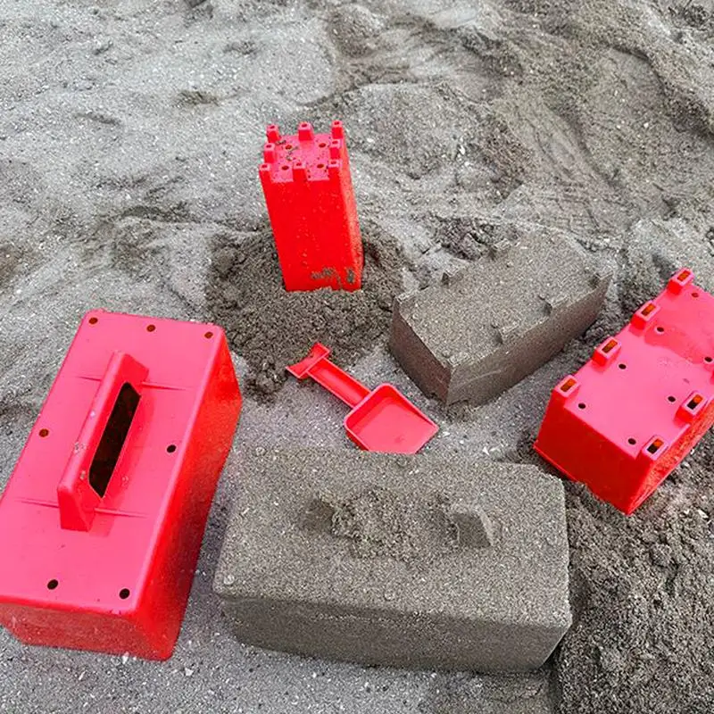 Strand Sand Spielzeug Sand Schloss Gebäude Kit Ziegel Wand Form 4X Outdoor Meer Spielset Sandkasten Schloss Gebäude Spielzeug Für Jungen Mädchen