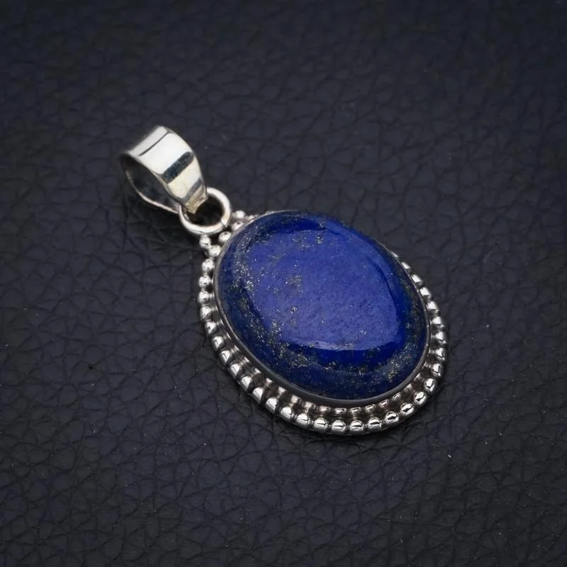 

StarGems Natural Lapis Lazuli Handmade 925 Sterling Silver Pendant 1.5" F5360