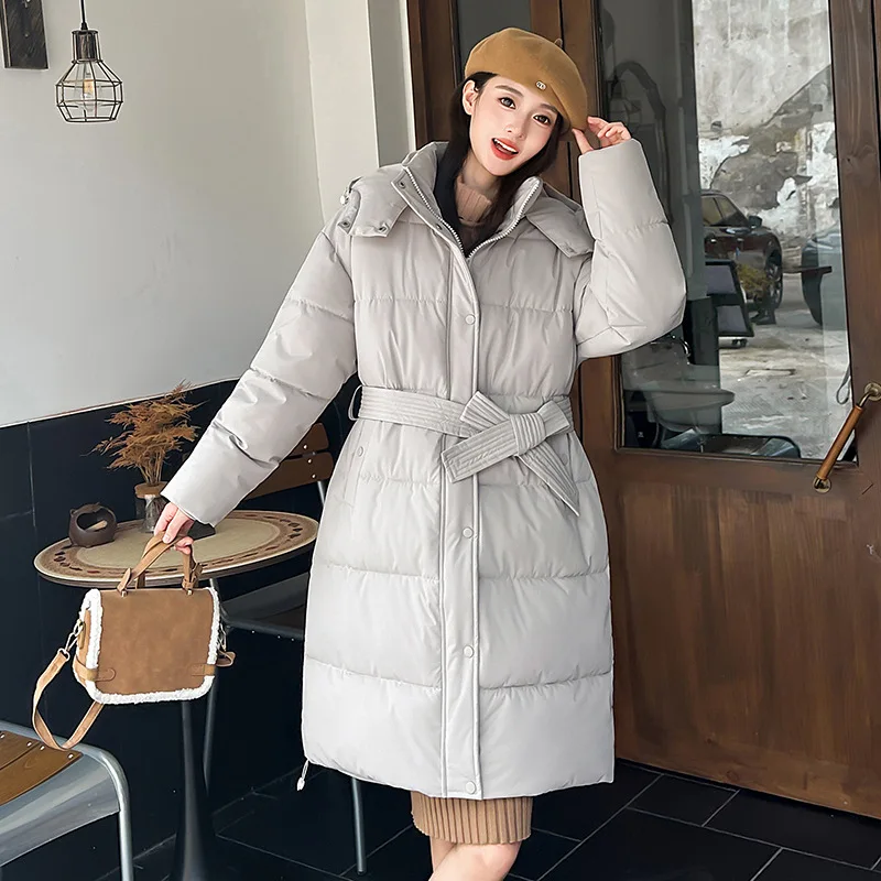 Korean Fashion 2026 Winter New Solid Color Long Sleeve Hooded Cotton Jacket Women's Fashion Versatile Simple Warm Casual Jacket