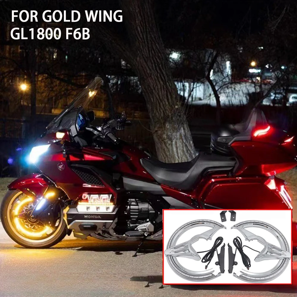 Motorcycles  Front Wheel LED Turn Signals Decorative Lamp Light for Honda Gold Wing 1800 Goldwing GL1800 18-20 Tour DCT Airbag