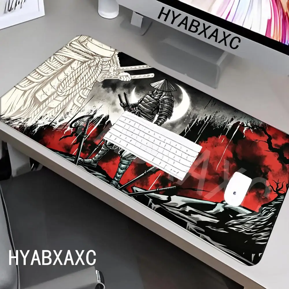 

Japanese Ink Bushido Samurai Mouse Pad Large Gaming Mousepad Non-Slip Desk Mat for PC Gamer Office Computer Accessories