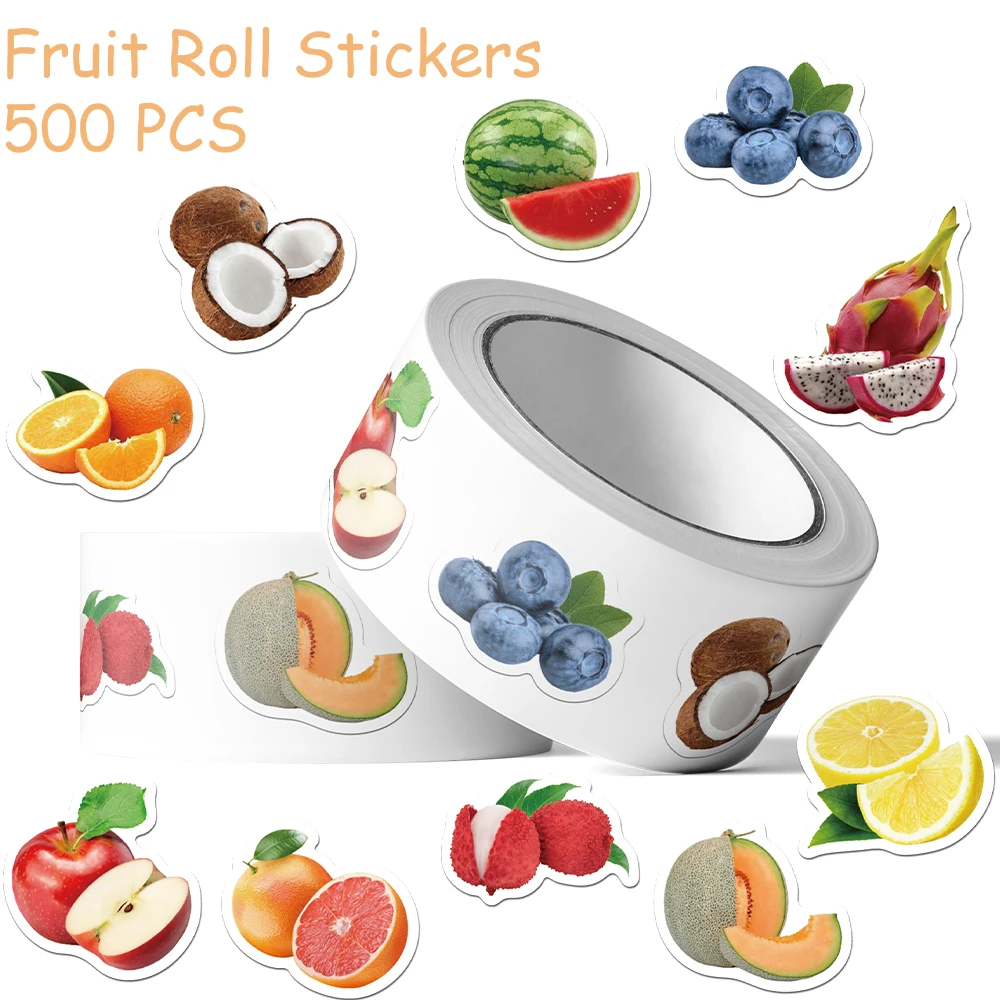 

500pcs Fruit Watermelon Coconut Roll Stickers Decals For Laptop Scrapbook Suitcase Skateboard Guitar DIY Aesthetic Stickers