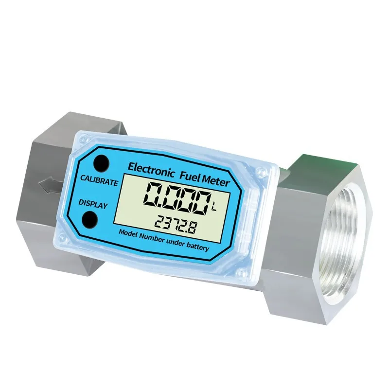 1 Inch Digital Display Instantaneous Flow Total Accumulation Electronic Turbine Flow Meter Water Liquid