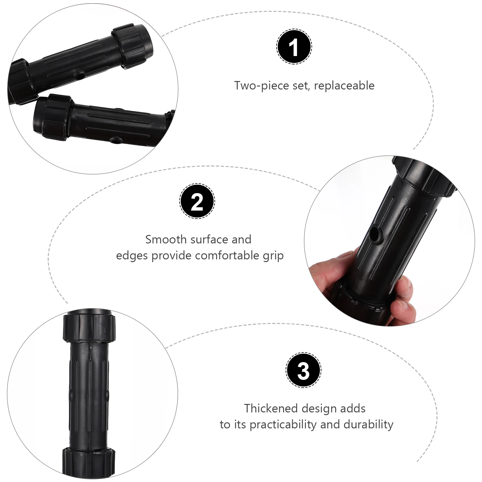 

2pcs Paddle Connector Boat Oar Plastic Connection Joint For Kayak Canoe Durable Abs Screw Joint Tool Easy Assembly Smooth