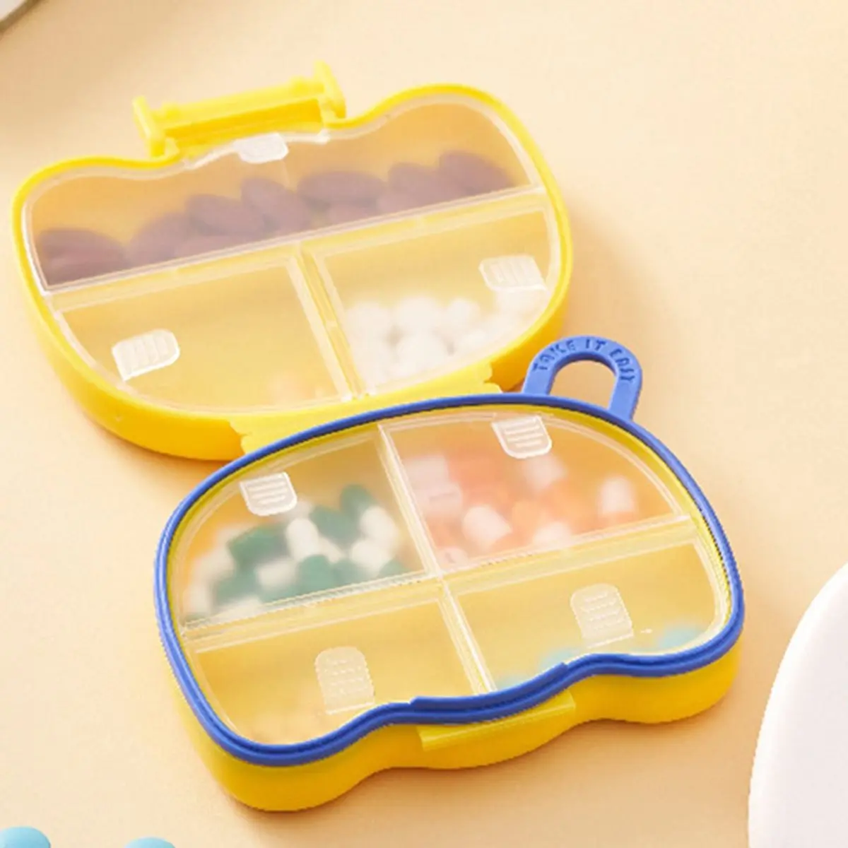 Portable Multi-Grid Pill Organizer - Personal Travel Medicine Box for Early-Middle-Night Doses Home Medicine Storage A