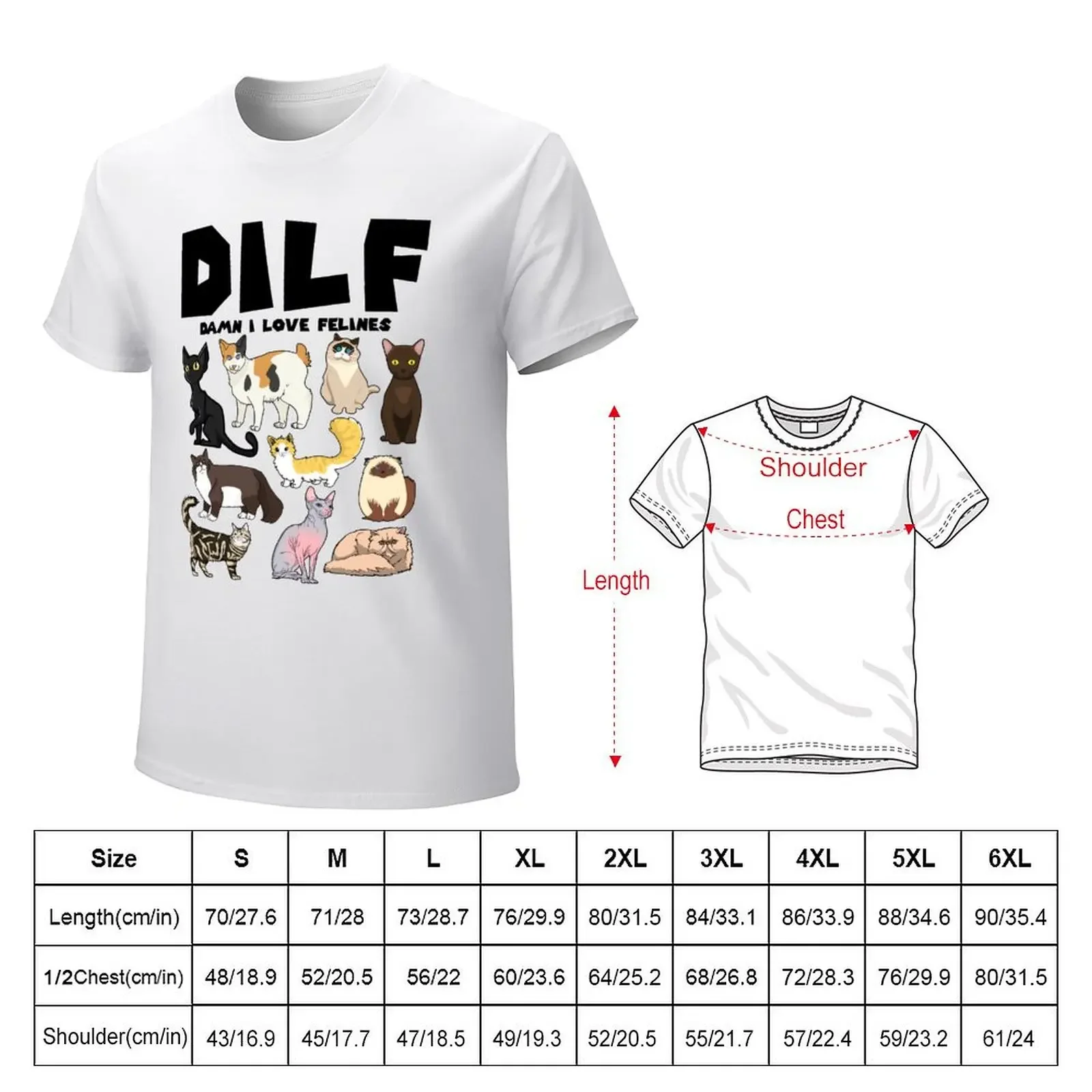 Felines Cat DILF Damn I Love Felines T-Shirt anime stuff sports fans shirts graphic tees plain black t shirts men