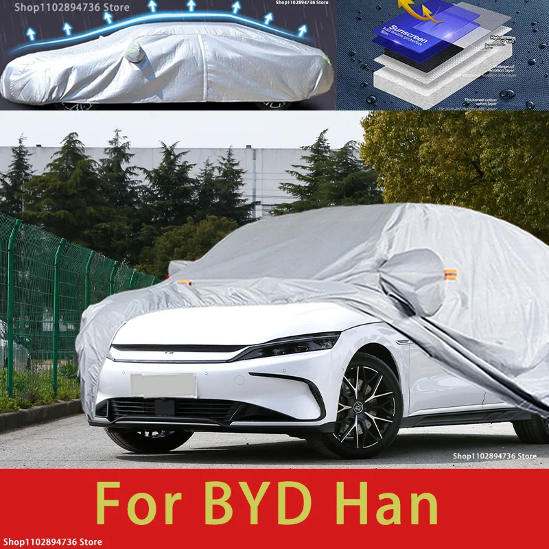 

For BYD Han Outdoor Protection Full Car Covers Snow Cover Sunshade Waterproof Dustproof Exterior Car accessories