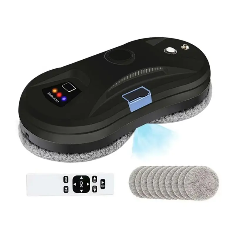 FGGS-Window Cleaning Robot With 5600PA Suction Electric Spray Fall Prevention Remote Control- Efficient Glass Cleaner EU Plug