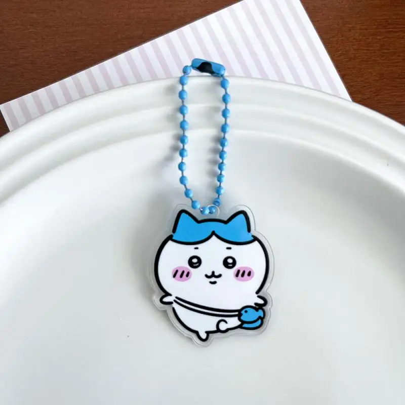 Kawaii Anime Self-Deprecating Bear Chiikawa Hachiware Usagi Acrylic Keychain Bead Chain Cartoon Pendant Key Chain Ring