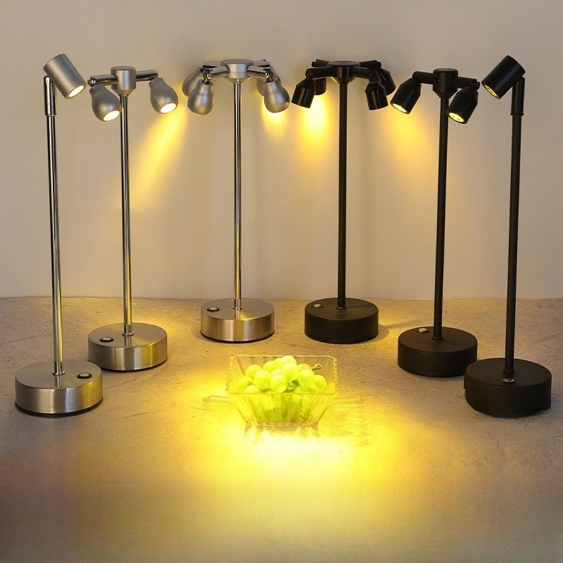 LED Rechargeable Ambient Table Lamp Wireless Night Light for Bar Bistro Dining Table Outdoor Stall Decor Lighting