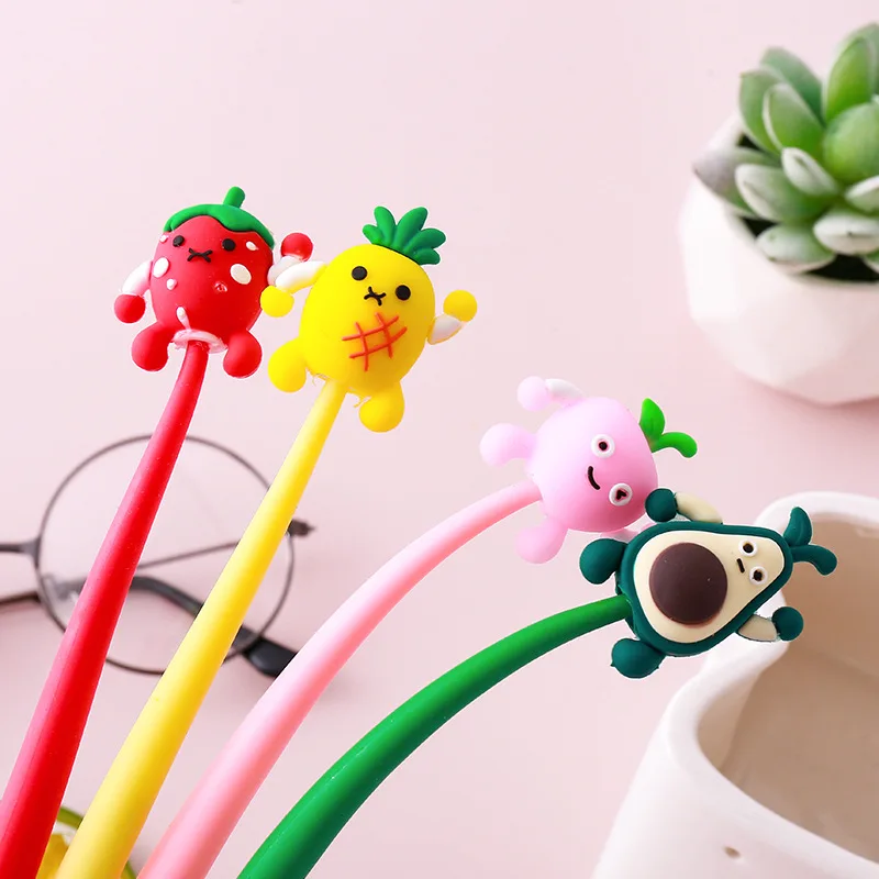 12 Pcs Cute Fruit Rocker Neutral Pen Creative Stationery Student Prize Gift Writing Tools School Supplies