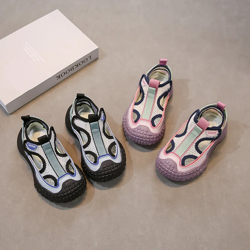

2025 Summer New Children Casual Cool Sneakers for Girls Boys Fashion Korean Style Soft Bottom Anti-slippery Versatile Sandals
