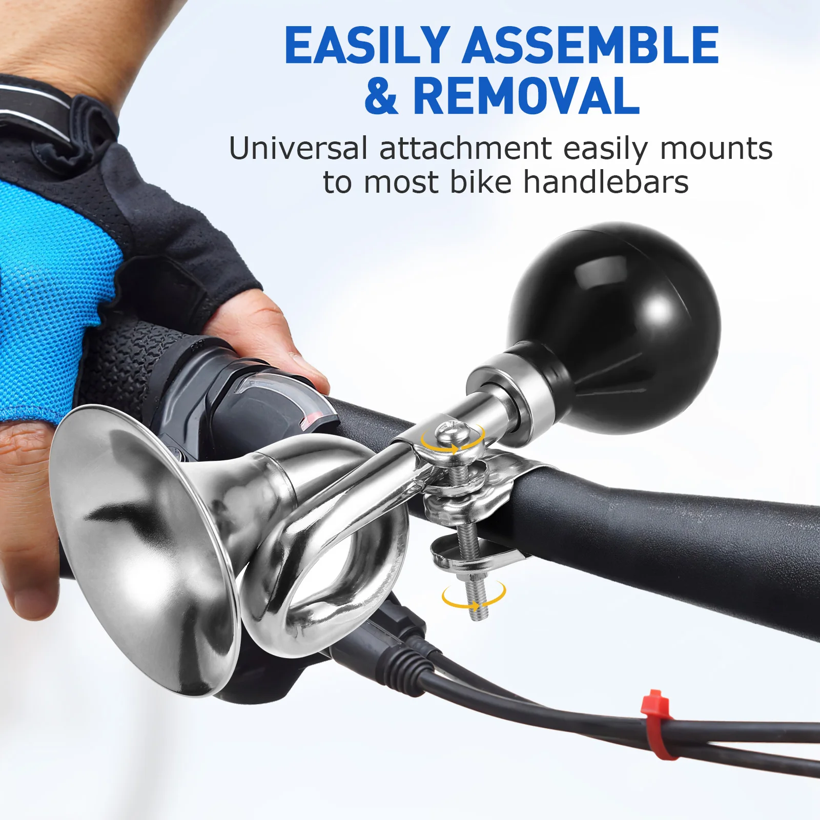 دائم بوق الدراجة بصوت عال المقود إنذار العملي ركوب الدراجات البوق جرس الحلزون الدائري لملحقات سلامة الدراجة #3