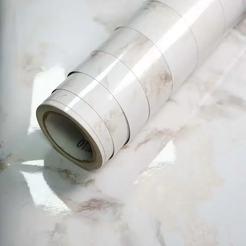 HEY FILM New Popularity Factory Wholesale Vinyl Adhesive Wallpaper High Glossy Marble Design PVC Film Marble Wall