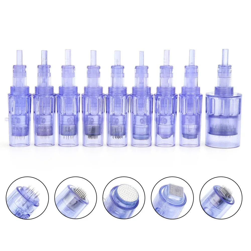 Cartuchos de caneta Derma com tubo de seringa Nano injetor de água, cartucho, Derma Stamp, 12 pinos, 24 pinos, 36Pin, 3D, 5D, 10 pcs, 30 pcs, 50pcs