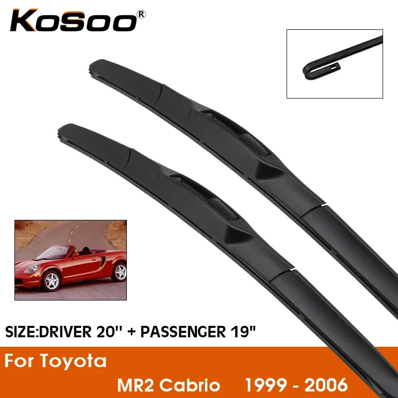 

Car Wiper Blade For Toyota MR2 Cabrio 1999-2006 Windshield Rubber Refill Front Window Wiper 20"+19" Accessories