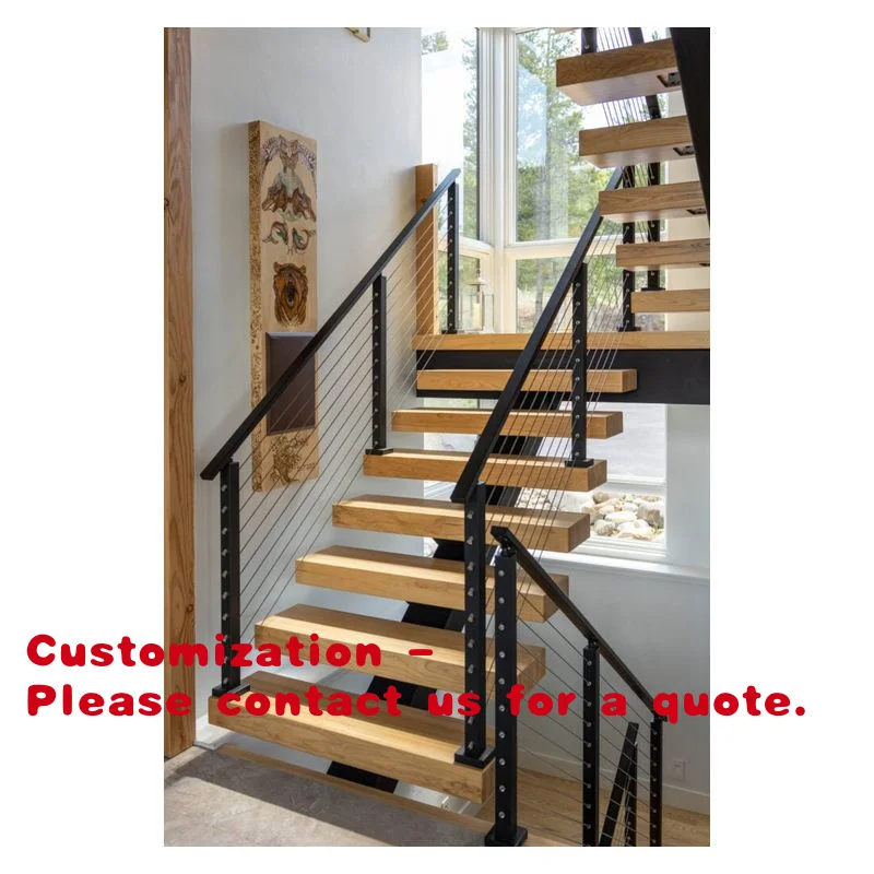 

Индивидуальная прямая лестница с одинарным стержнем и ступенями из дуба.