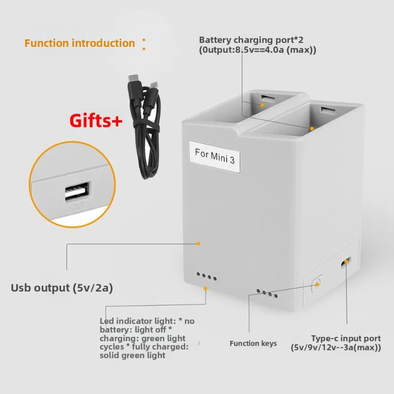 

2453mAh 3850mAh Battery Charging Case With Fast Charging Support Drone Accessories for Dji Mini3/Mini 4 Pro Charging Manager