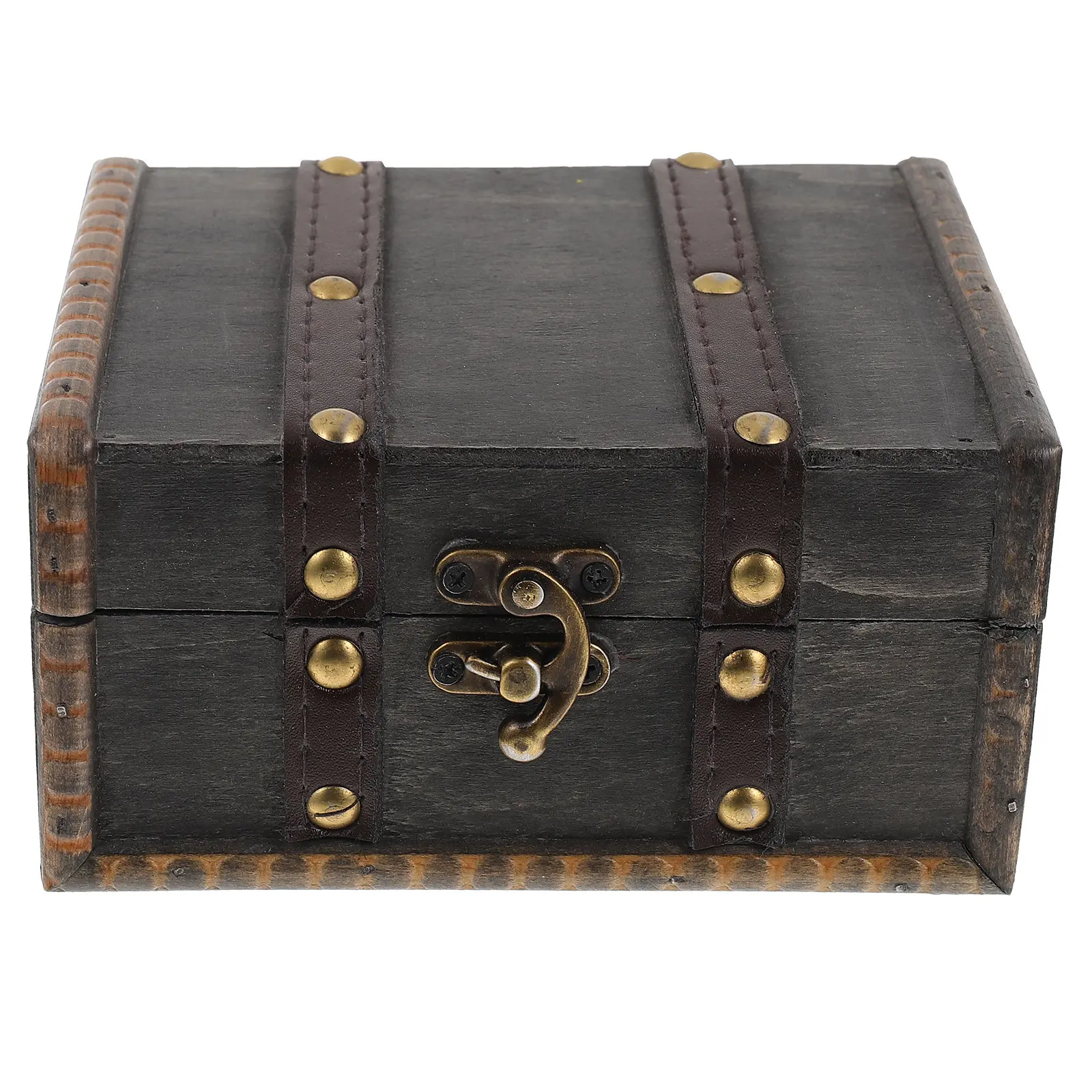 

Retro Wood Jewelry Storage Box Small Delicate Jewelry Case Space Saving Lightweight Design for Necklace Earring Bracelet Ring