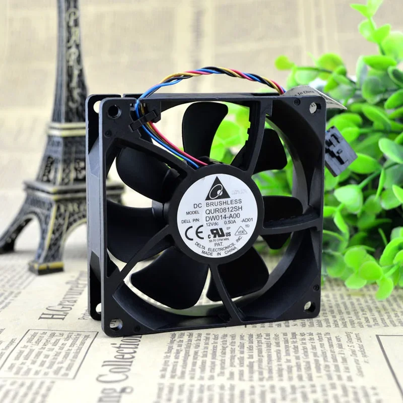 New Fan For Delta QUR0812SH 12V 0.5A PWM Radiator 80×80×25mm 8025 8CM