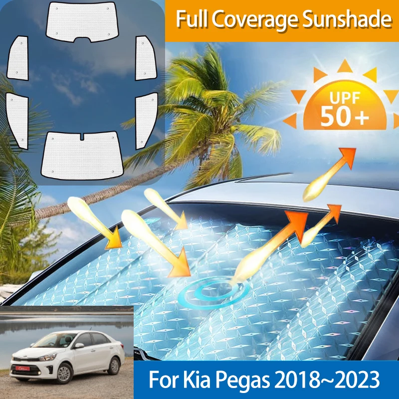 

For Kia Pegas Soluto Sephia 2018 2019 2020 2021 2022 2023 Car Full Sunshades Auto Accessories Parasol Window Stickers Sun Visors