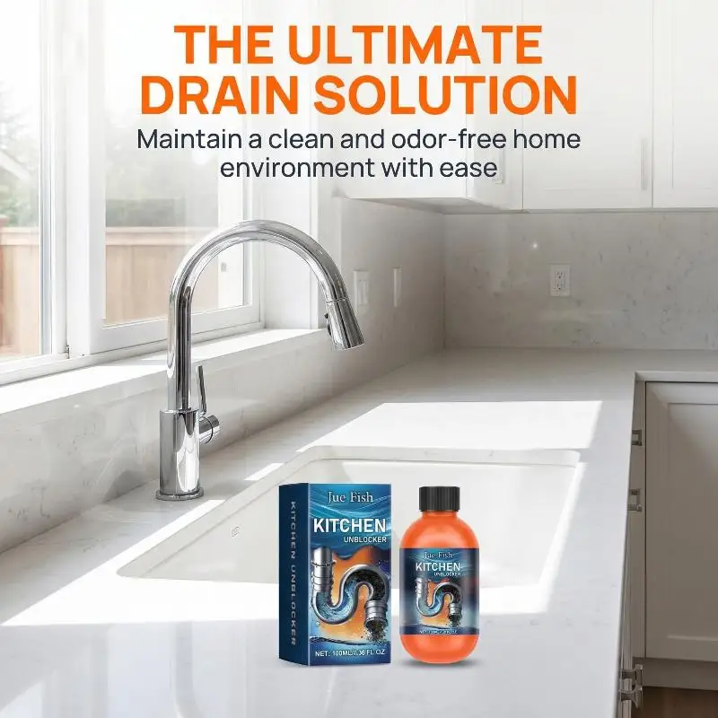 

Fast Acting Pipe Clog Remover Liquid Drain Cleaner for Kitchen Sink Bathroom Hair Grease Removal Solution