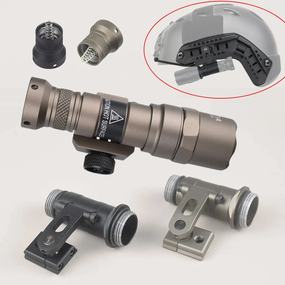 Tactical M300B M300C M300 Flashlight Series Helmet Light Mount Flashlight Accessories Fast Helmet Side Guide Rail Button
