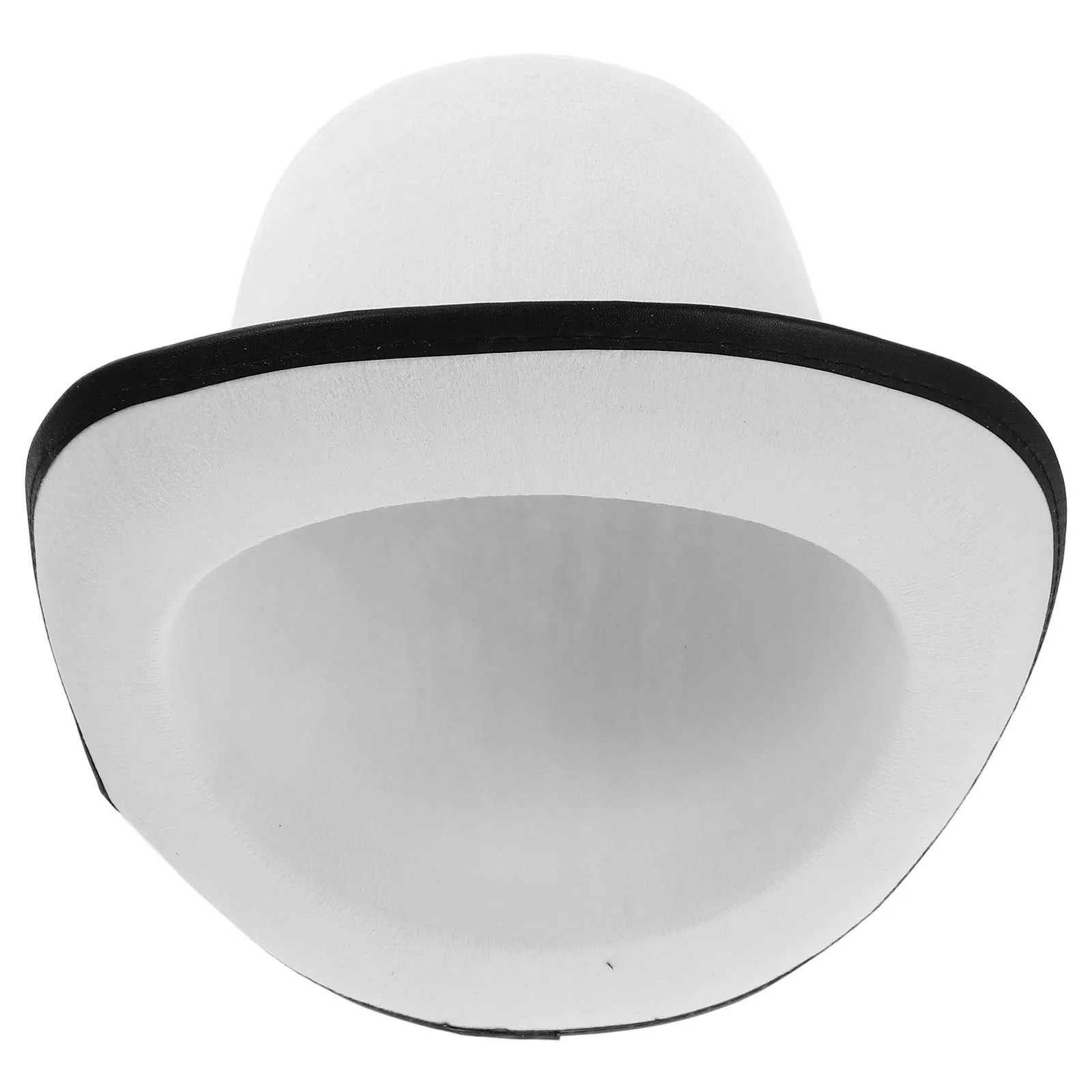 

Magician Hat White Felt Bowler Men'S Costume Accessory Party Dress Up Mystery Performance Retro Event Wear