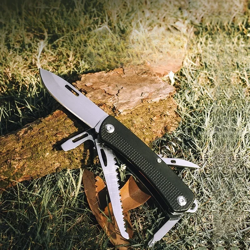 EDC Survival Knife with Swiss Army Features and Multifunctional Design for Outdoor Enthusiasts Best