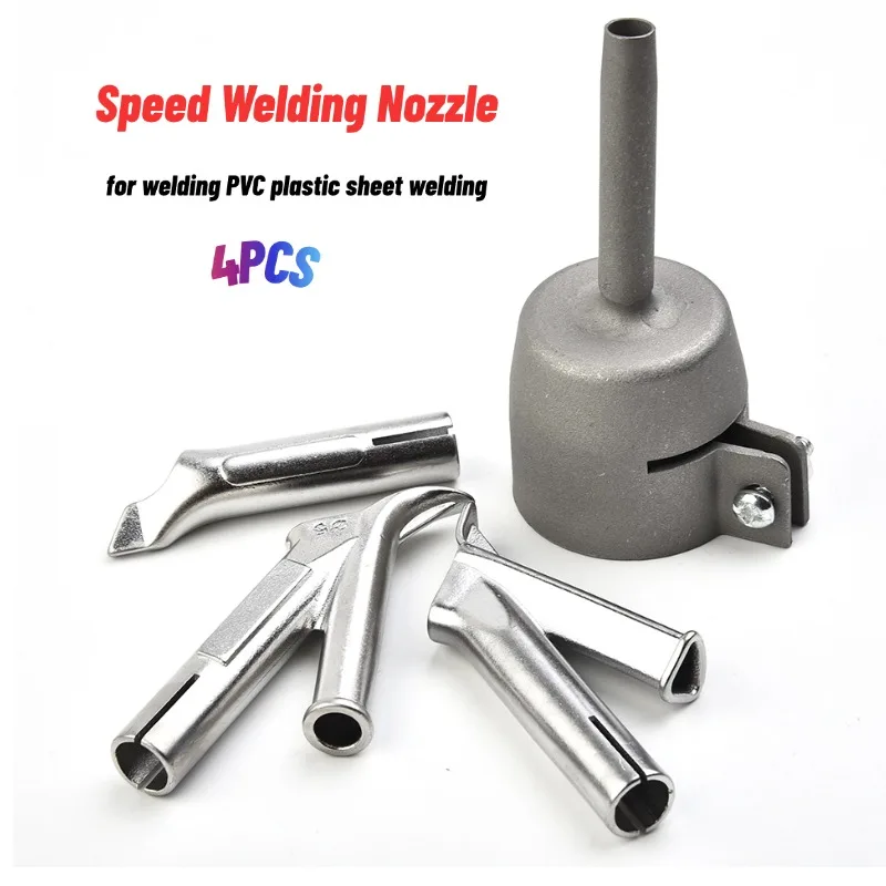

4Pcs/Set Hot Air Welding Torch Fittings Welding Nozzle Stainless Steel Welding Nozzle Triangle Fixed Point Nozzle Round Nozzle