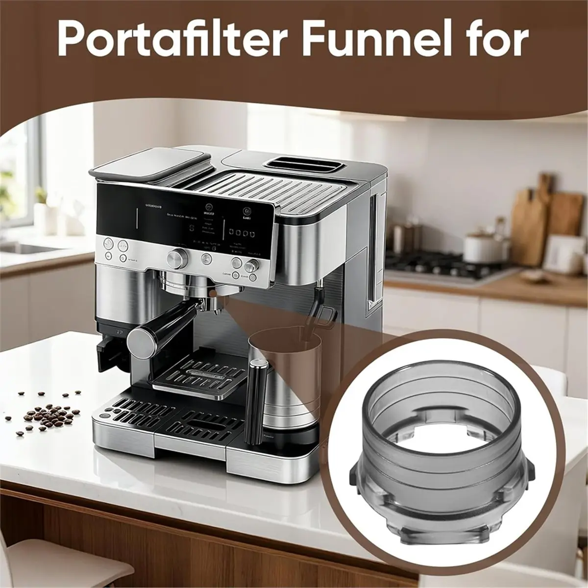 Doings Portafilter Dosing Funnel & Non-Slip Tamping Mat Combo for Ninja Luxe Cafe ES601 Espresso Accessories