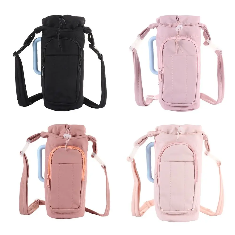 Water-resistant Water Bottle Holder Bag Large Capacity with Strap Insulating Cup Sleeve Portable Sling Purses for Outdoor Sports