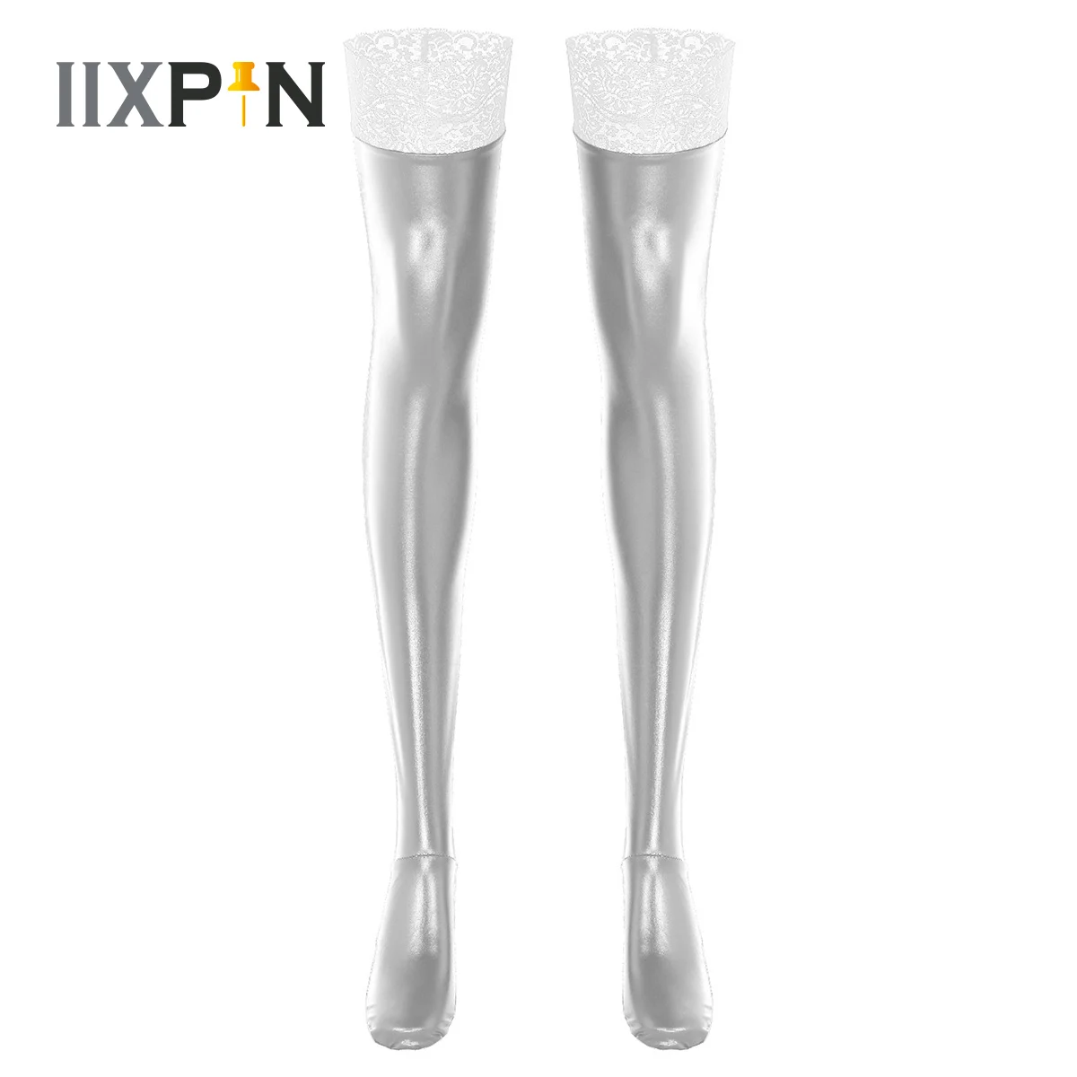 

Night Club Sexy Latex Stockings Faux Leather Stockings Hold Up Silicone Women's Stockings Wet Look Pole Dance Lingerie Hosiery