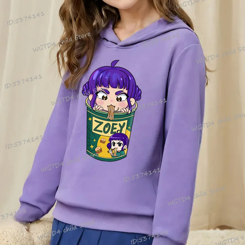 

KPop охотники на демонов Zoey толстовки с принтом для девочек модная повседневная одежда для маленьких девочек забавный подарок для фанатов Harajuku детская одежда