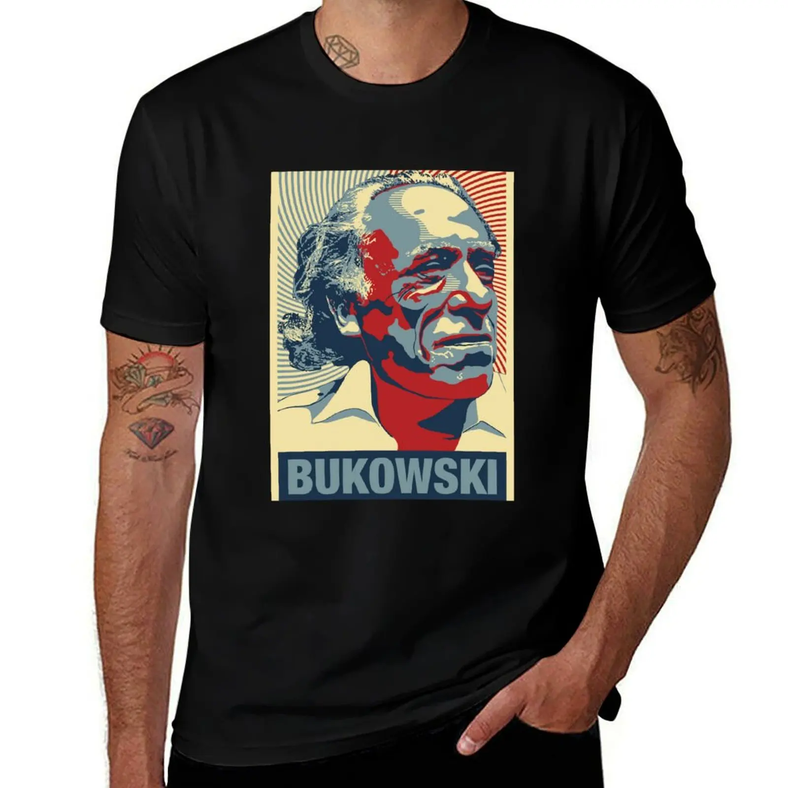 BUKOWSKI- Charles Bukowski T-Shirt Casual Fashion Short Sleeve Cotton T-Shirt