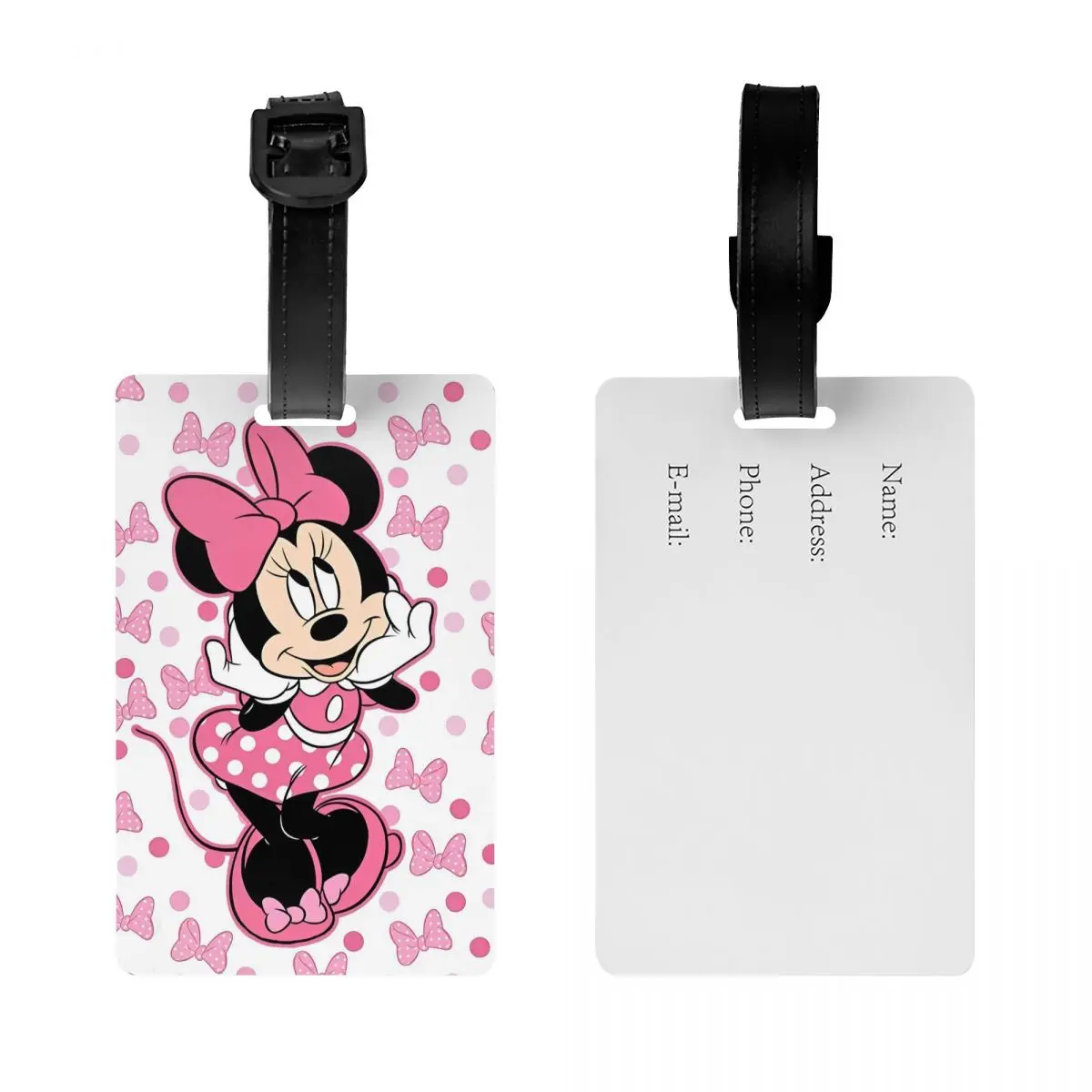 Cartoon Cute Minnie Mickey Mouse Luggage Tag Travel Accessories Pink Label Luggage Bag Case Tags Name ID Address for Men Gift