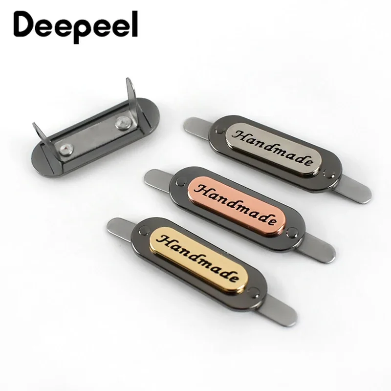 10/30/50Pcs Deepeel 35x12mm Metal Bag Labels Tag Handmade Handcraft Decorative Buckles for Purse DIY Hardware Sewing Accessories