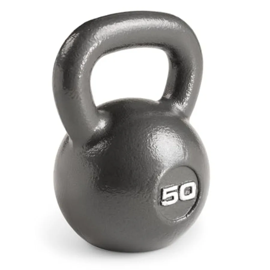 

Hammertone Kettle Bells - 10 to 55 lbs cast iron black durable textured finish for gym and home workout use