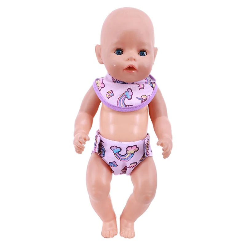 Doll Bibs Cute Underwear Pet\Panda Print For 18 Inch American Doll Girls&43cm Baby Reborn,Our Generation,Doll Clothes