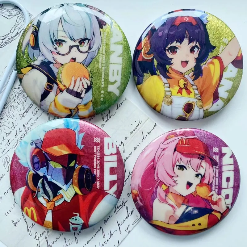 Broche Zenless Zone Zero, broches de McDonald's para mujer, Accesorios de Metal de Anby Demara, joyería, insignia de Billy The Kid Nekomiya Mana