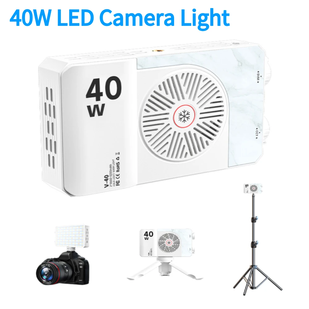

40W LED Camera Light 4400mAh Rechargeable RGB Video Light Photography Lighting Portable Light Panel for Photography