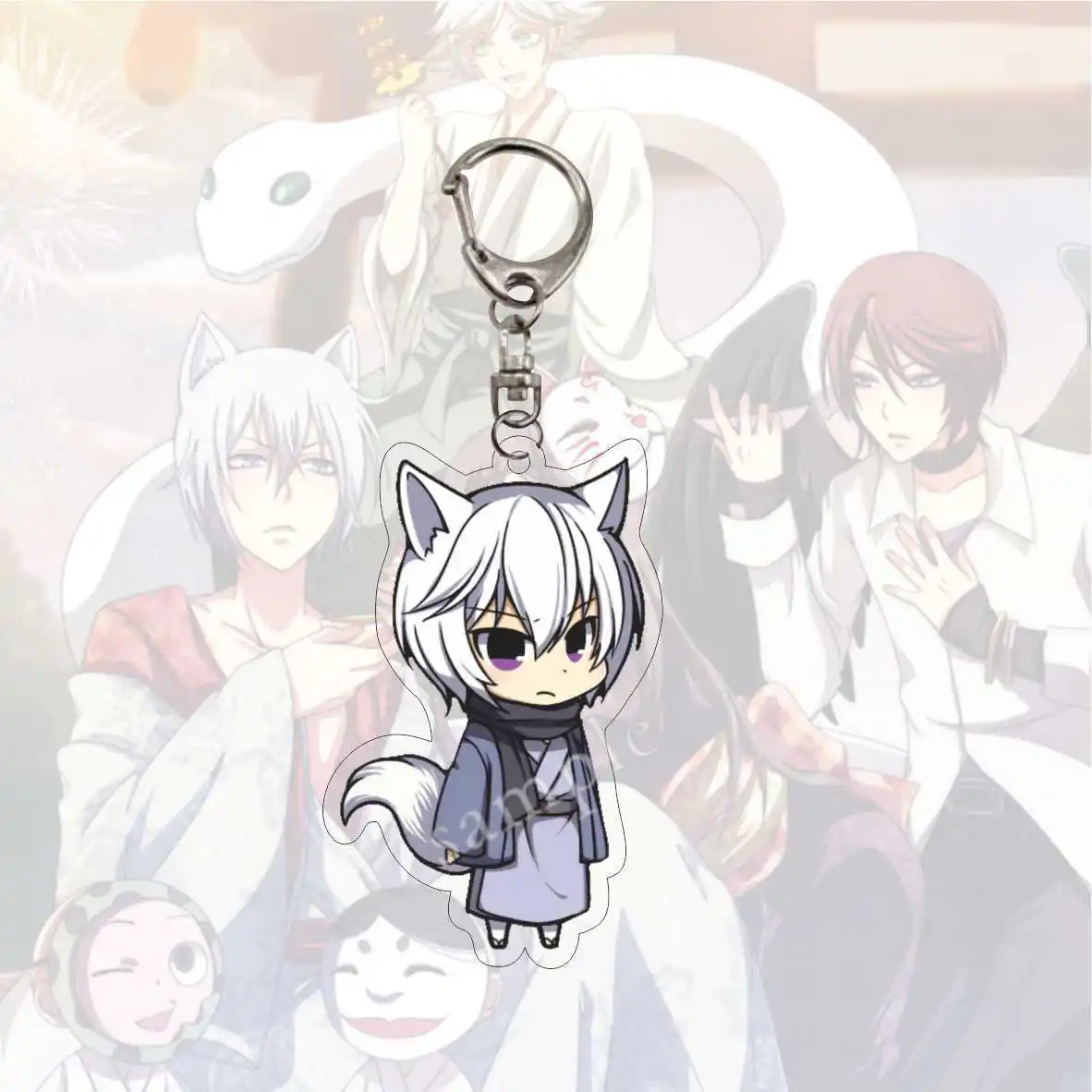 Classic Kamisama Kiss Kamisama Love Keychain Cute Tomoe Kurama Mi Zu Ki Anime Figures Acrylic Key Chain Gift for Friends Fans