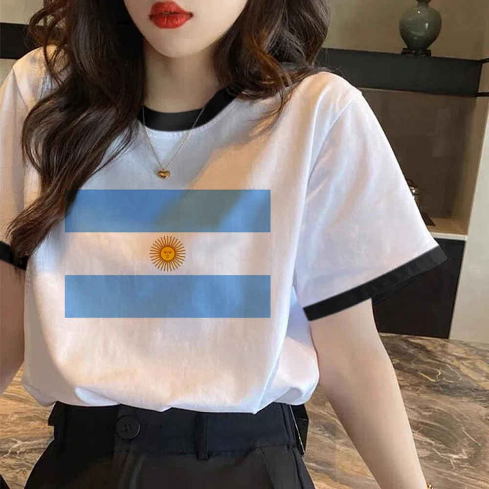 Vintage Argentina Flag T Shirt Women Kawaii 2022 Funny Tshirt Fashion Unisex Tops Aesthetic Clothing Streetwear Graphic Female