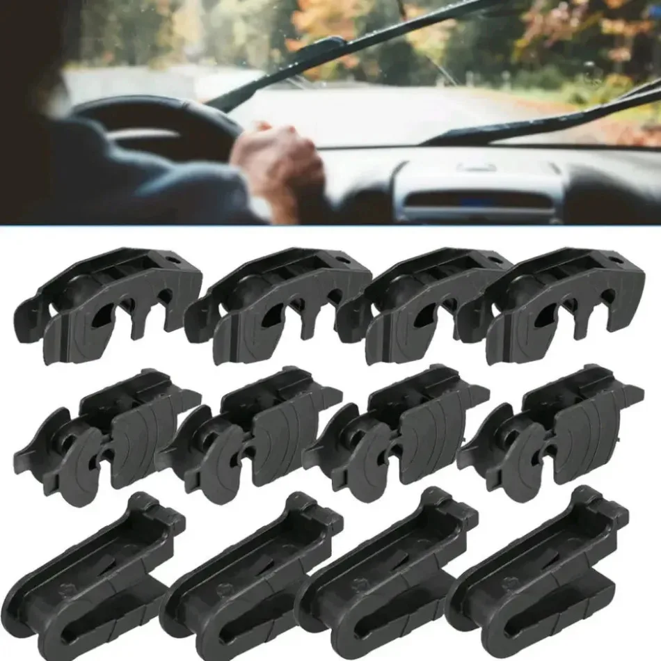 4PCS Car Front Wiper Blade Arm Adapter Clip J Hook Type A C D Black Car Wiper Arm Parts Auto External Universal Accessories