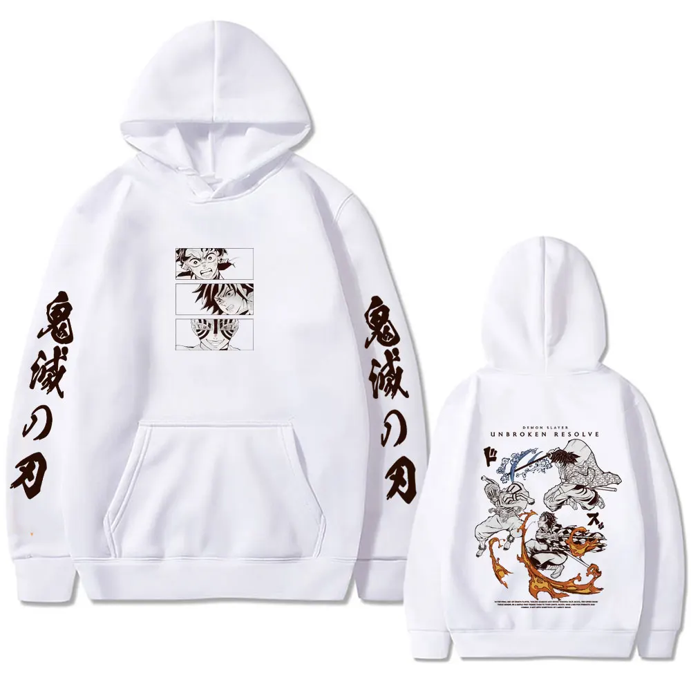 Anime Demon Slayer Kamado Tanjirou Tomioka Giyuu Akaza sweat à capuche graphique hommes femmes mode surdimensionné polaire coton pull à capuche