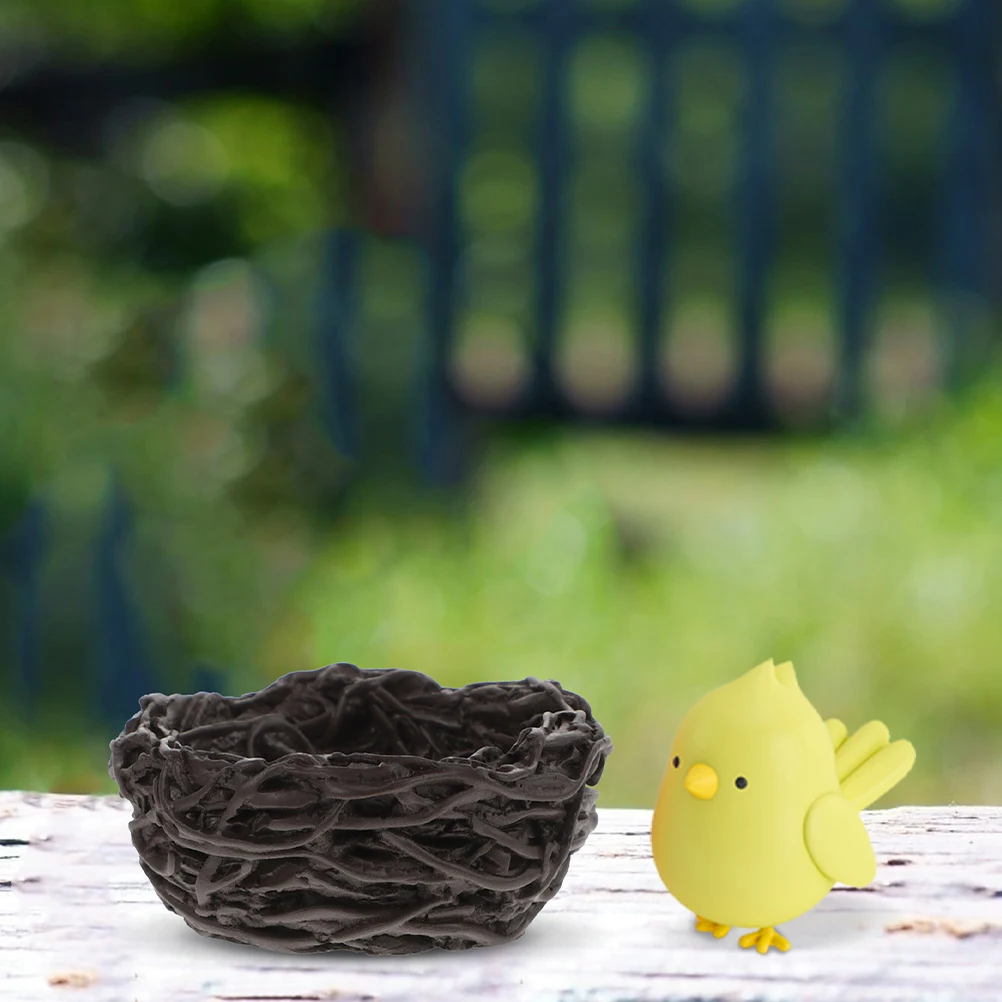 

8pcs Simulation Bird's Nest Decor Artificial Nests Desktop Miniature Landscape Accessory Resin Small Bird House Ornament Statue