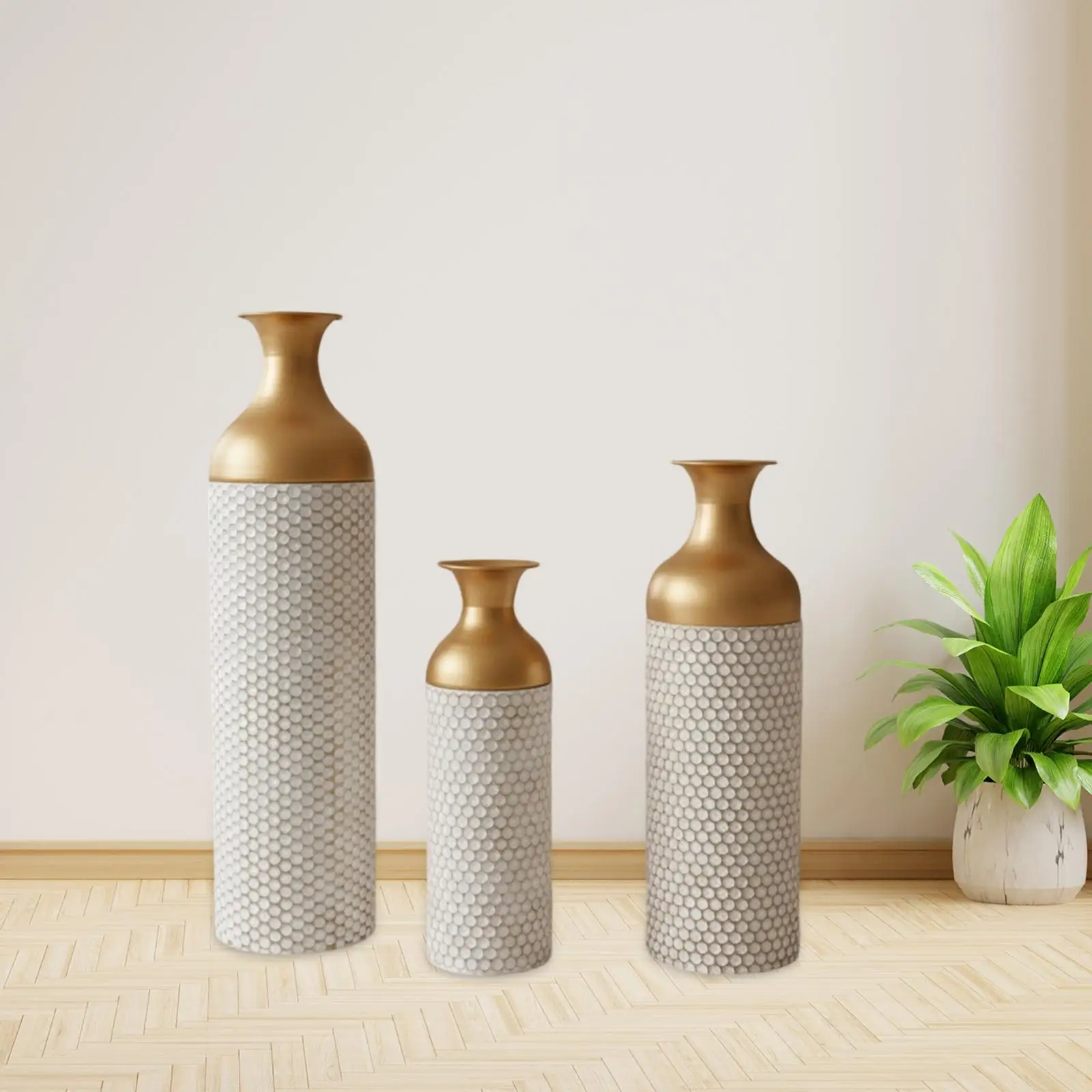 3 قطع زهرية زارع الزهور الجافة هدية عيد ميلاد تشكيلة زهور الحديد لعيد الحب رف المنزل المطبخ